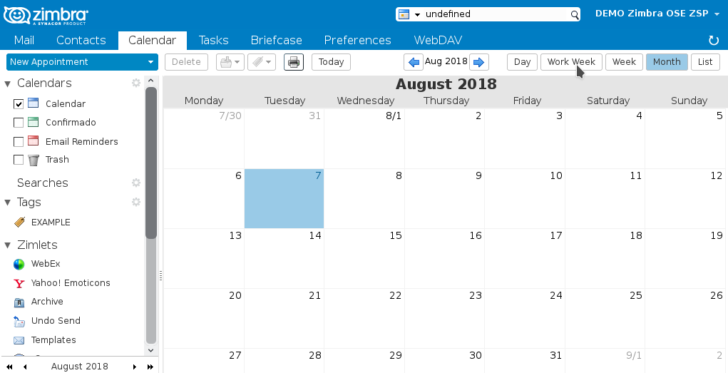 How to manage the Calendar in Zimbra? – bTactic Open Source&Cloud